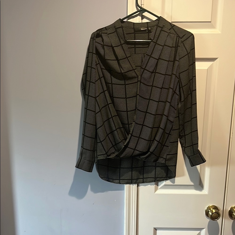 Ro & De Gray Wrap Blouse with Long Sleeves